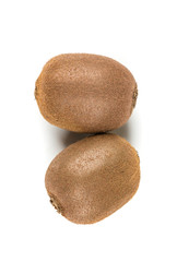 Whole ripe kiwis isolated on a white background