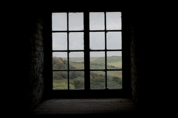 The English countryside through a window at Dover