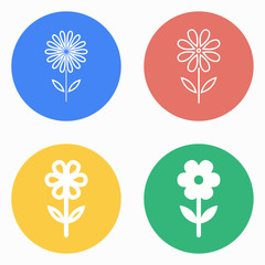 Flower icon set.