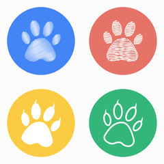 Paw icon set.