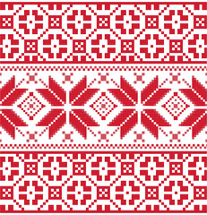 Red Scandinavian knitted pattern