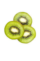 Fototapeta premium Ripe kiwi slices isolated on a white background