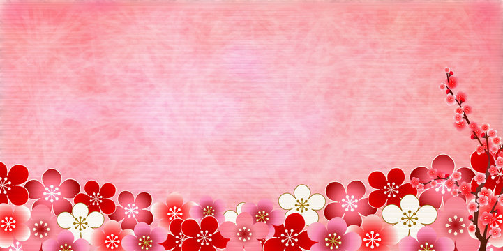 梅　春　花　背景