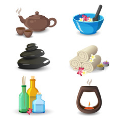 Aromatherapy and relaxation spa elements collection