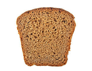 Rye bread slice isolated on white background