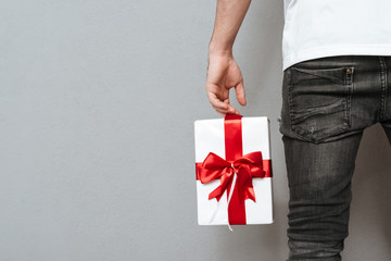 Cropped image of man with gift