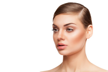 Fototapeta premium Natural beauty portrait. Beautiful model with perfect skin