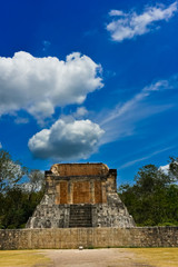 Chief guest seat of the entire stadium of Chichen Itza (vertical)