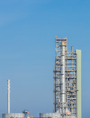 Oil refinery industrial plant with sky