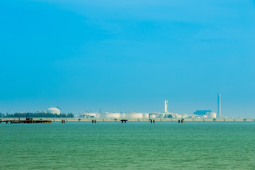 electrical power plant near the sea, Rayong, Thailand
