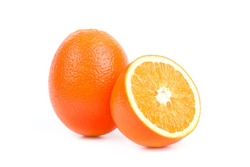 Juicy oranges on a white background