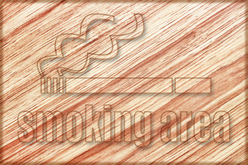 smoking area sign on wooden board