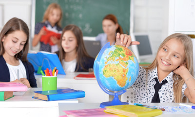 Fototapeta premium children at school in lessons