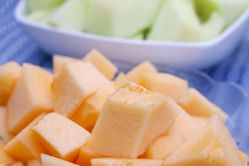 Stock Photo:.Close up cantaloupe melon background