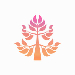 Abstract foliate element.  Deciduous ornament. Pattern.