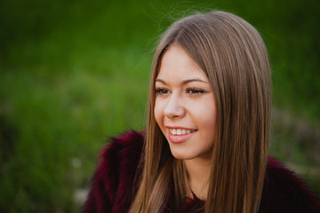Naklejka premium Beautiful portrait of a blonde girl