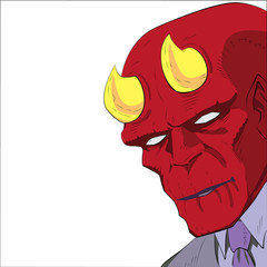 Vector comic book style devil wearing suit and tie