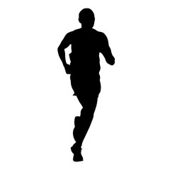 Running man, athlete vector silhouette
