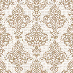 Damask seamless pattern, imitation of tapestry fabric texture