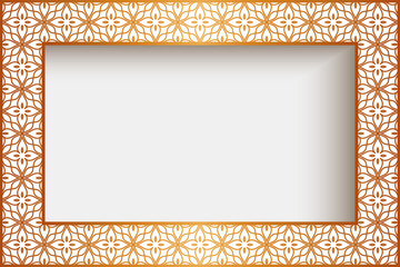Rectangle frame with gold border ornament