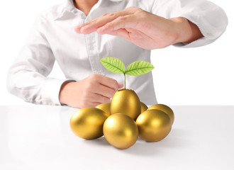 Holding of golden eggs.