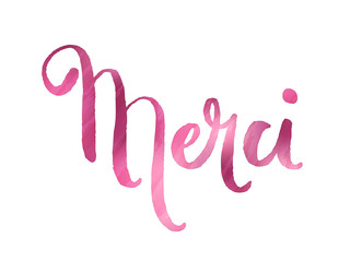 Aquarelle "MERCI" © HowLettery Studio