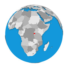 Rwanda on globe