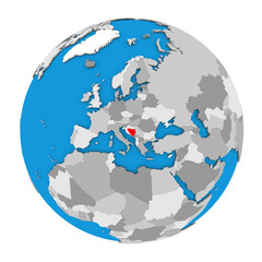Bosnia on globe
