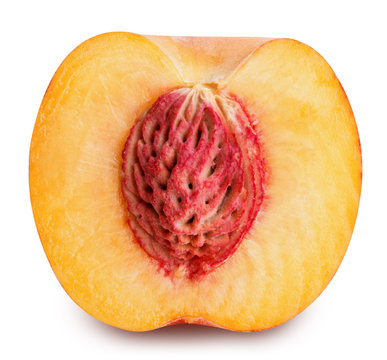 Peach Isolated On White Background