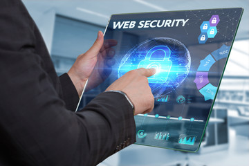 Business, Technology, Internet and network concept. Business man