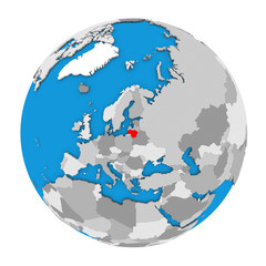 Fototapeta premium Lithuania on globe