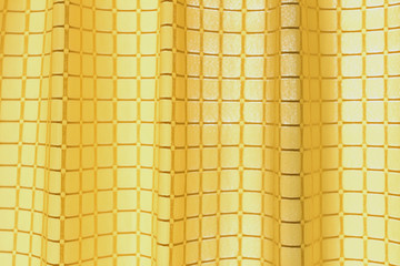 Blurred yellow patterned curtains in the recovery room patients.