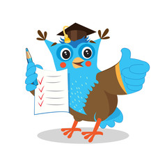 Cute Owl. Giving A Thumbs Up Sign. Cartoon Vector Illustrations. On A White Background. Thumbs Up. Thumbs Up Meme. Thumbs Up Emoticon. Thumbs Up Icon. Nice Owl. Owl Image. Best Owl.