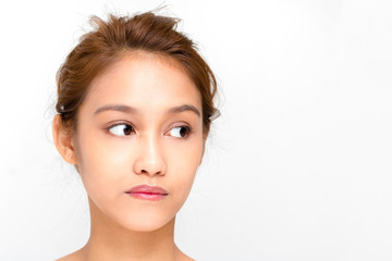 Obraz premium beauty girl of half latina and half asian, beauty and cosmetics image 