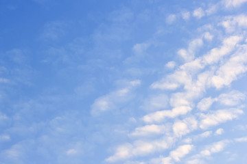 Abstract background of white clouds and blue sky.