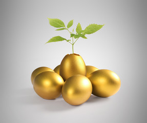 golden  easter egg isolated