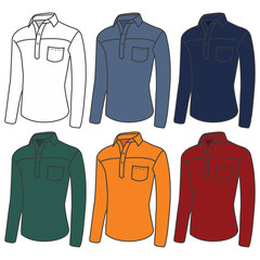 Men's polo on a white background, Vector illustration, Clip art