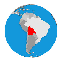 Bolivia on globe
