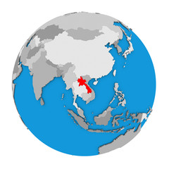 Laos on globe