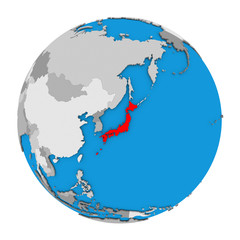 Japan on globe