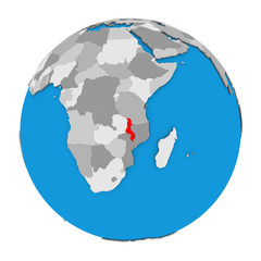 Malawi on globe