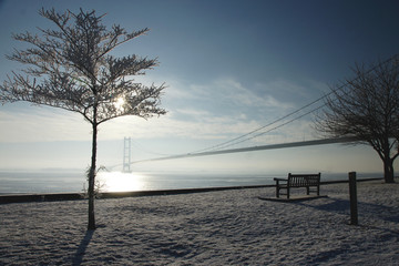 The Humber Bridge, single span suspension bridge. Kingston upon Hull