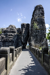 Germany. National Park, Bridge in Saxon Switzerland. Bastei