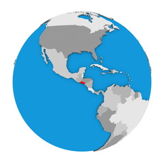 El Salvador on globe