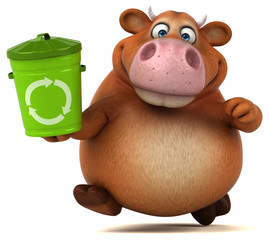 Naklejka premium Fun cow - 3D Illustration