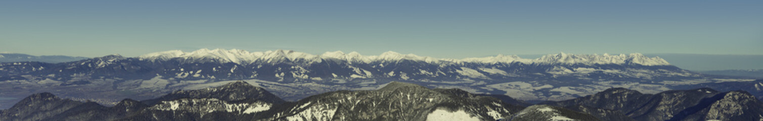 Panoramic view from Chopok mountain at Jasna ski resort area, Slovakia
