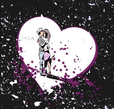 Verliefd stelletje zoent