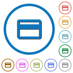 Credit card icons with shadows and outlines