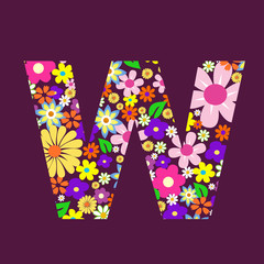 Letter of beautiful flowers W
