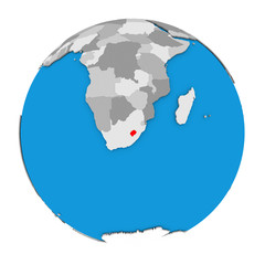 Lesotho on globe